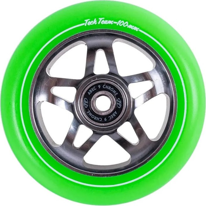 Колесо TECH TEAM для самоката X-Treme 100*24мм 5 SH green NN007755